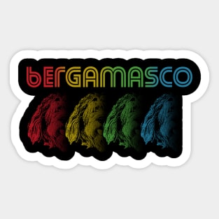 Cool Retro Groovy Bergamasco Dog Sticker